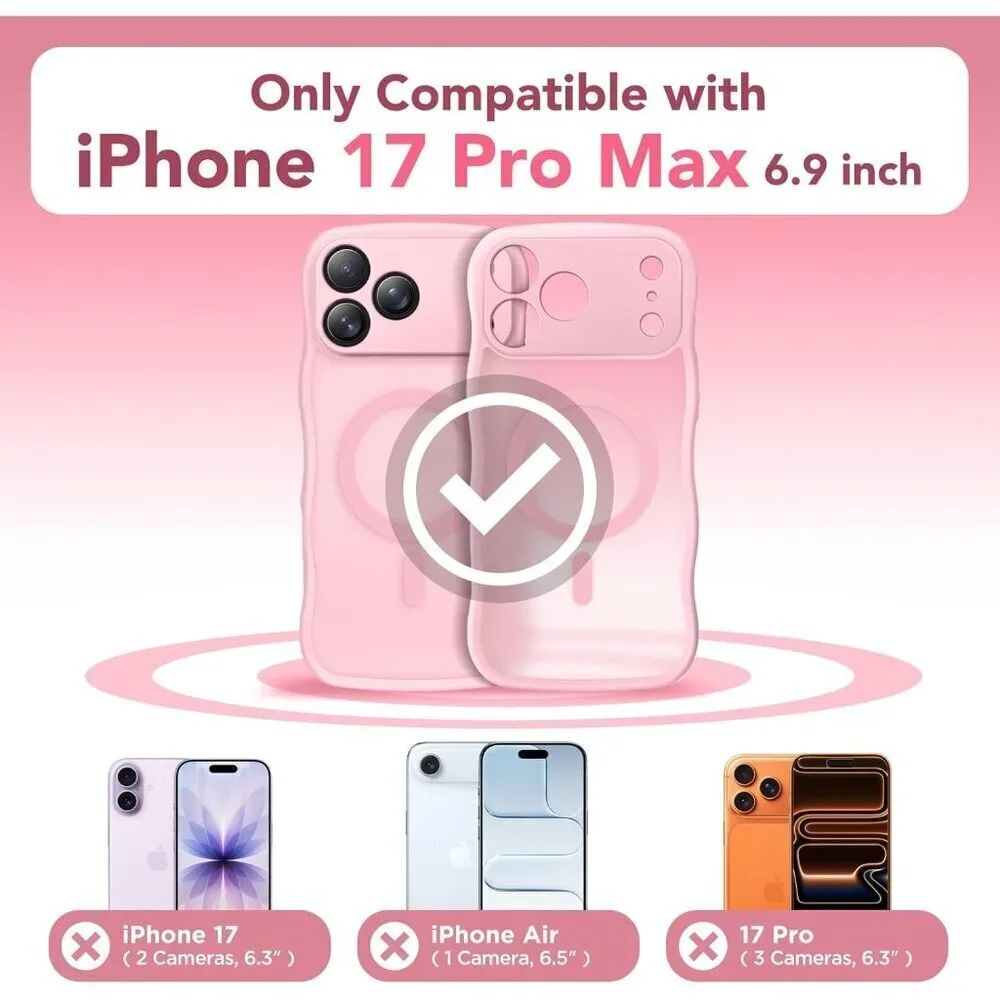 Women Peach Pink Iphone 17 Pro Max Case Full Camera Protection Mag Safe